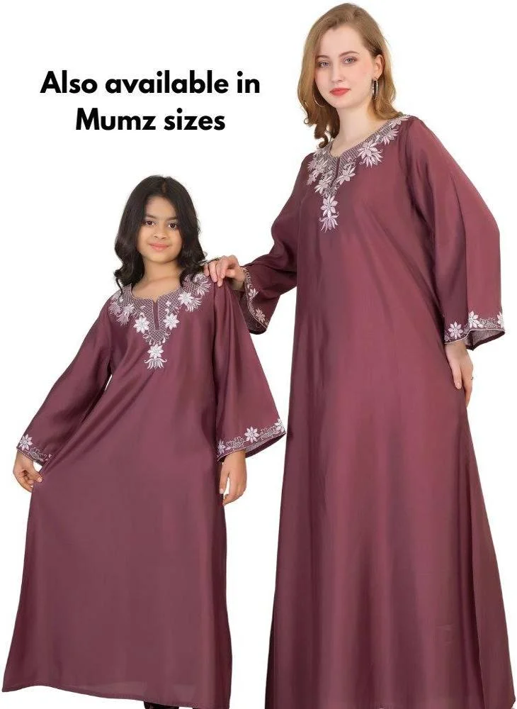 Artemea SOFT SHINY SATIN FINISH EMBROIDERED JALABIYA